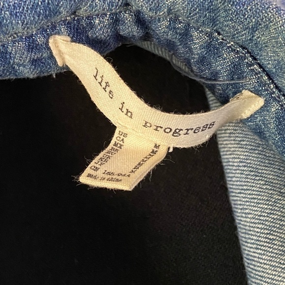 Life in Progress Denim Shirt Jacket Women’s Size Medium Destroyed Blue Baddie - Picture 7 of 11
